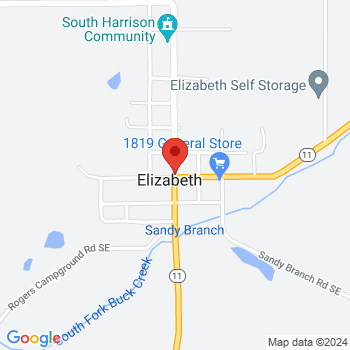 map of 38.1213651,-85.97399949999999