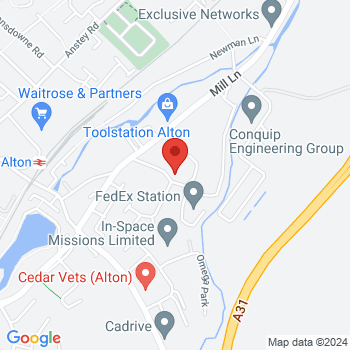 map of 51.1516100352,-0.9614296242