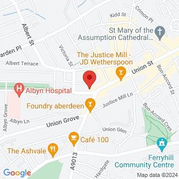map of 57.14301174,-2.1123561145